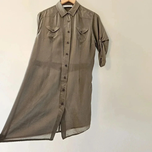 Maryan Mehlhorn Silk Green Quarter Sleeve Mini Dress Size Small. - Picture 8 of 16